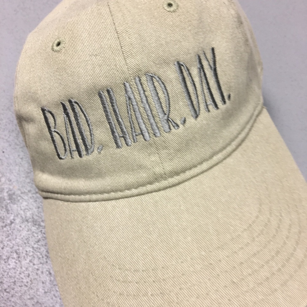 Khaki cap embroidered Bad Hair Day